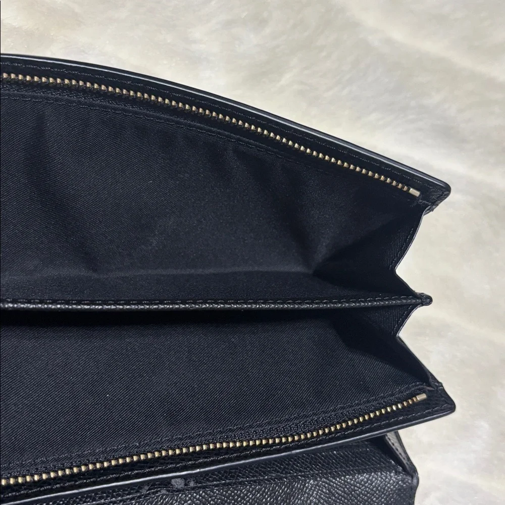 Coach Midnight Black Leather Clutch/Wallet